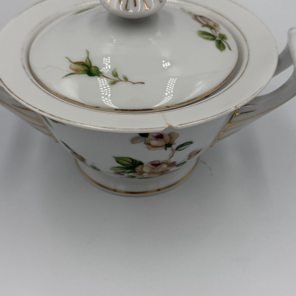 Vintage Lynmore Golden Rose Fine China Japan Lidded Sugar Bowl Porcelain - Picture 5 of 9